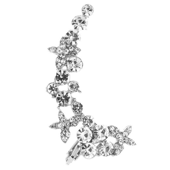 Jewelry - Full Crystal Butterfly Flower Single Crystal Ear Clip